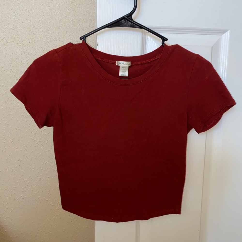 Dark red crop top